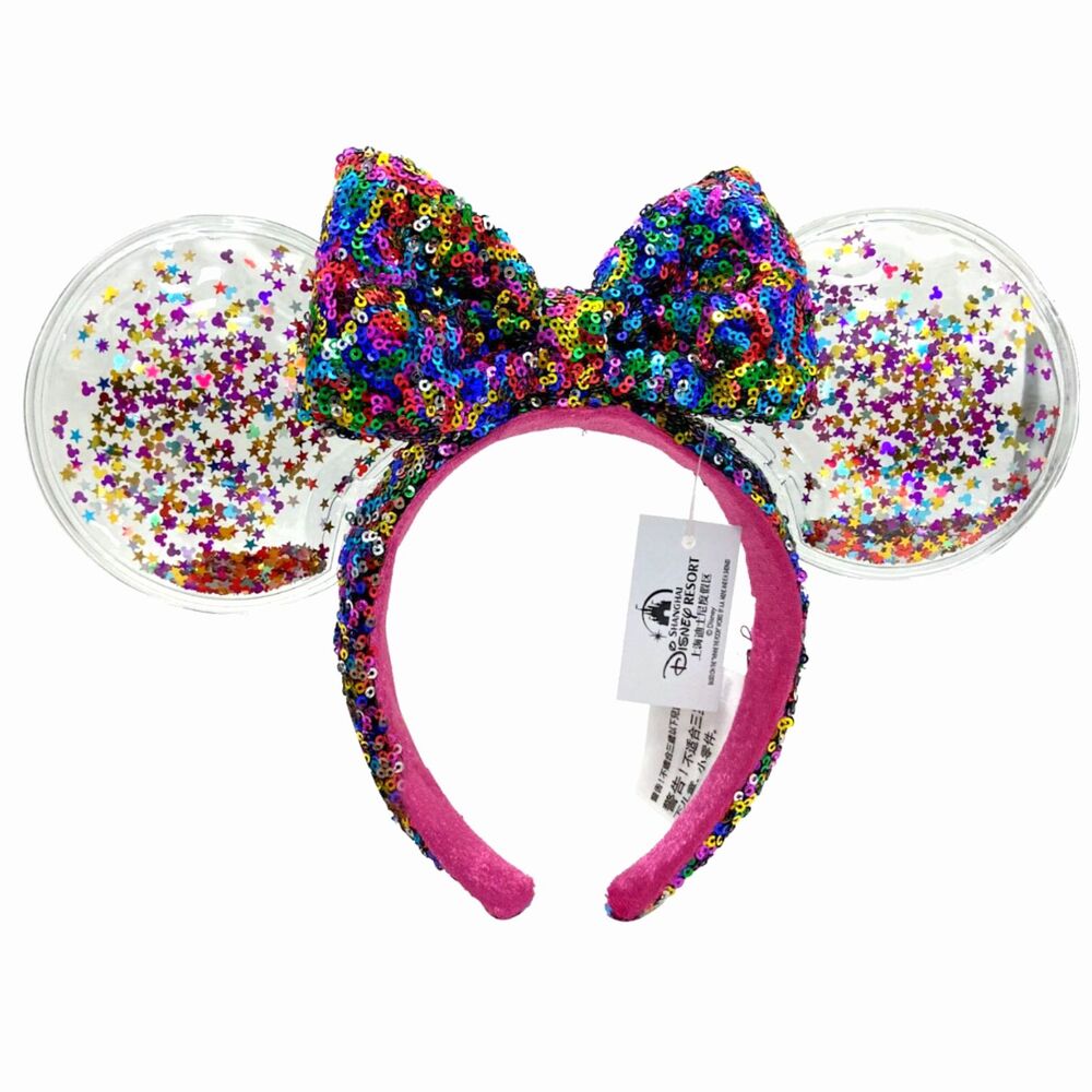Disney Parks Confetti Multicolored Star Sparkle Mickey Ears Headband